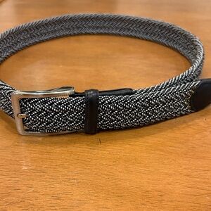 Men's Black and white Woven Belt by Beltology size 34 stretch braided belt